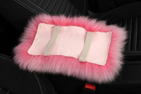 Genuine Sheepskin Center Console Cover Pad Genuine Furry Fluffy Wool Fur Car Armrest Cover Protector Universal Fit for SUV/Truck/Car in Saudi Arabia