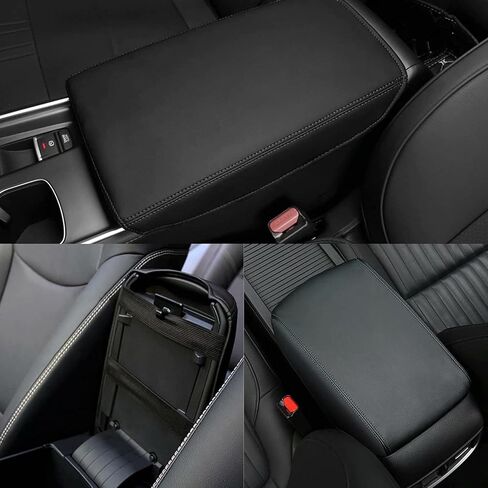 غطاء مسند الذراع لشركة Hyundai Elantra 2021 2022 2023 (فرامل أوتوماتيكية) أغطية وسادة وحدة التحكم المركزية مقاومة للخدش وسادة حماية ملحقات تزيين مسند الذراع (خط أسود) in Kuwait