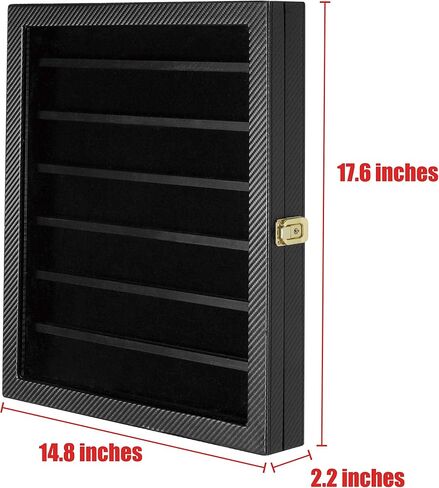 JackCube Design Military Challenge Coins & Casino Poker Chip and Medals/Pins/Badges/Ribbons Display Case/ 7 Tiers Black Rack Cabinet/Holder shadow box/acrylic door/ - :MK375A in Saudi Arabia