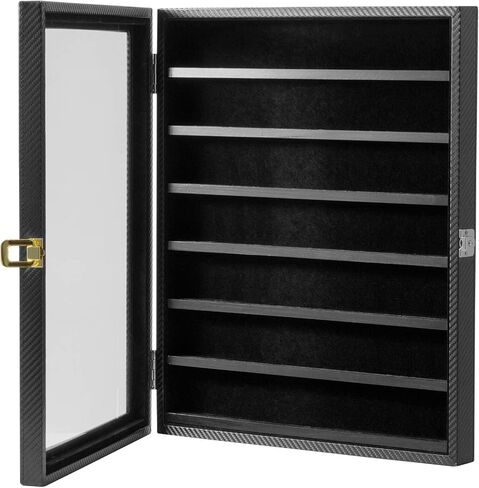 JackCube Design Military Challenge Coins & Casino Poker Chip and Medals/Pins/Badges/Ribbons Display Case/ 7 Tiers Black Rack Cabinet/Holder shadow box/acrylic door/ - :MK375A in Saudi Arabia