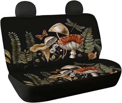 Black Car Seat Covers Only Back Seat Mushroom Back Seat Cover for Women Auto Bench Backseat Covers Rear Seat Covers for for Trucks,SUVs Van in Saudi Arabia