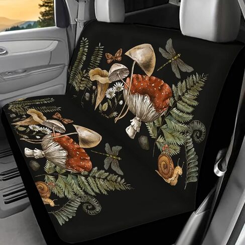 Black Car Seat Covers Only Back Seat Mushroom Back Seat Cover for Women Auto Bench Backseat Covers Rear Seat Covers for for Trucks,SUVs Van in Saudi Arabia