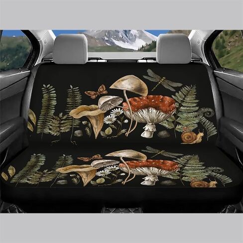 Black Car Seat Covers Only Back Seat Mushroom Back Seat Cover for Women Auto Bench Backseat Covers Rear Seat Covers for for Trucks,SUVs Van in Saudi Arabia