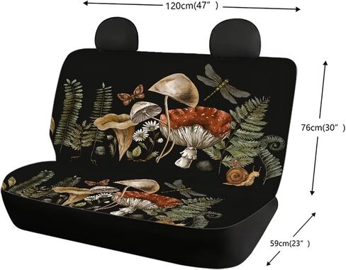 Black Car Seat Covers Only Back Seat Mushroom Back Seat Cover for Women Auto Bench Backseat Covers Rear Seat Covers for for Trucks,SUVs Van in Saudi Arabia