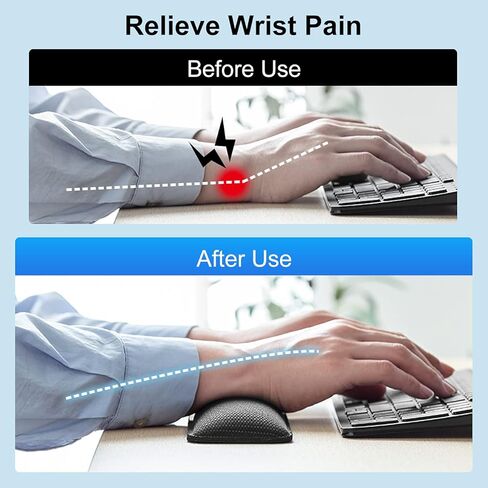SANWA Wrist Rest for Mouse, Silver Ion, Fabric Material, Memory Foam, Non-Slip, Comfortable Gaming Wrist Pillow, Support for Office, Computer, Laptop, MacBook, Black, 6.3×2.95×0.79 inch in Kuwait