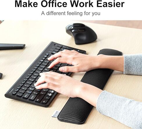SANWA Wrist Rest for Mouse, Silver Ion, Fabric Material, Memory Foam, Non-Slip, Comfortable Gaming Wrist Pillow, Support for Office, Computer, Laptop, MacBook, Black, 6.3×2.95×0.79 inch in Kuwait