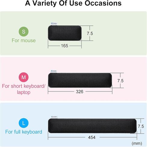 SANWA Wrist Rest for Mouse, Silver Ion, Fabric Material, Memory Foam, Non-Slip, Comfortable Gaming Wrist Pillow, Support for Office, Computer, Laptop, MacBook, Black, 6.3×2.95×0.79 inch in Kuwait