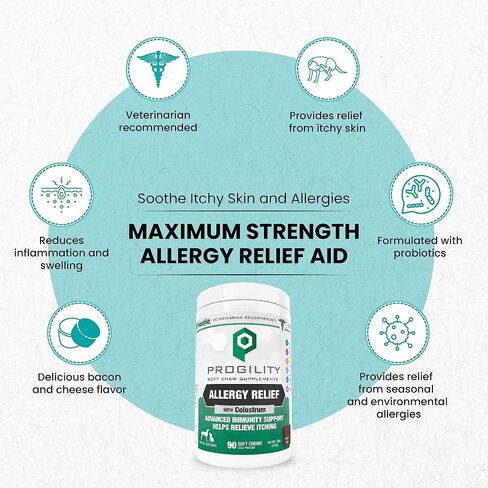 Nootie Progility Allergy Relief Supplement, Itch Relief Supplement for Dogs, 90 Soft Chews per Container in Kuwait