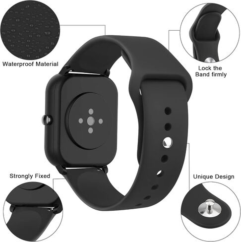 4 PACK Bands for Amazfit GTS 4 / GTS 4 Mini / GTS 3 / GTS / GTS2 / GTS 2e / GTS 2 mini Band Women Men, 20mm Quick Release Soft Silicone Sport Replacement Watch Strap for Amazfit Bip 3 Pro / Bip 3 / Bip U Pro / Bip / Bip Lite / Bip S / Bip S lite / Bip U in Saudi Arabia