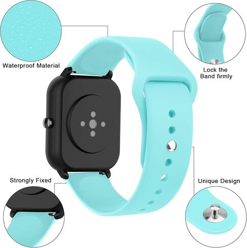 4 PACK Bands for Amazfit GTS 4 / GTS 4 Mini / GTS 3 / GTS / GTS2 / GTS 2e / GTS 2 mini Band Women Men, 20mm Quick Release Soft Silicone Sport Replacement Watch Strap for Amazfit Bip 3 Pro / Bip 3 / Bip U Pro / Bip / Bip Lite / Bip S / Bip S lite / Bip U in Saudi Arabia