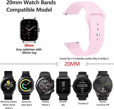 4 PACK Bands for Amazfit GTS 4 / GTS 4 Mini / GTS 3 / GTS / GTS2 / GTS 2e / GTS 2 mini Band Women Men, 20mm Quick Release Soft Silicone Sport Replacement Watch Strap for Amazfit Bip 3 Pro / Bip 3 / Bip U Pro / Bip / Bip Lite / Bip S / Bip S lite / Bip U in Saudi Arabia
