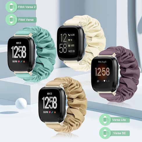 أحزمة ساعة Scrunchie لساعة Fitbit Versa/Versa 2 / Versa Lite/Versa SE للنساء والرجال، بديلة من النايلون الناعم القابل للتمدد لساعة Fitbit Versa الذكية in Saudi Arabia
