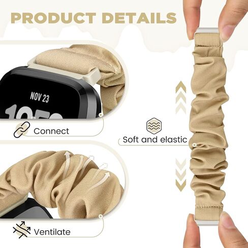 أحزمة ساعة Scrunchie لساعة Fitbit Versa/Versa 2 / Versa Lite/Versa SE للنساء والرجال، بديلة من النايلون الناعم القابل للتمدد لساعة Fitbit Versa الذكية in Saudi Arabia