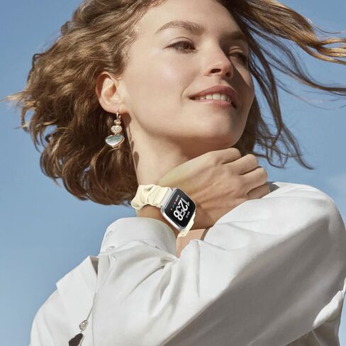 أحزمة ساعة Scrunchie لساعة Fitbit Versa/Versa 2 / Versa Lite/Versa SE للنساء والرجال، بديلة من النايلون الناعم القابل للتمدد لساعة Fitbit Versa الذكية in Saudi Arabia
