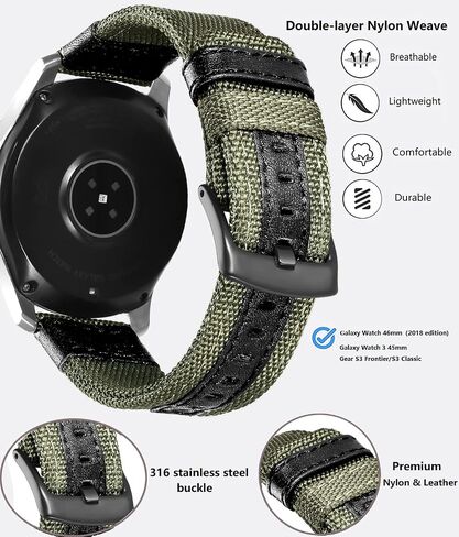 Olytop 22mm Nylon Bands Compatible Fossil Men's Gen 6/5E 44mm/Gen 5 LTE/Carlyle/Garrett Bands, TicWatch Pro Band, Rugged Sports Replacement Quick Released Sport Watch Strap for Women Men in Saudi Arabia