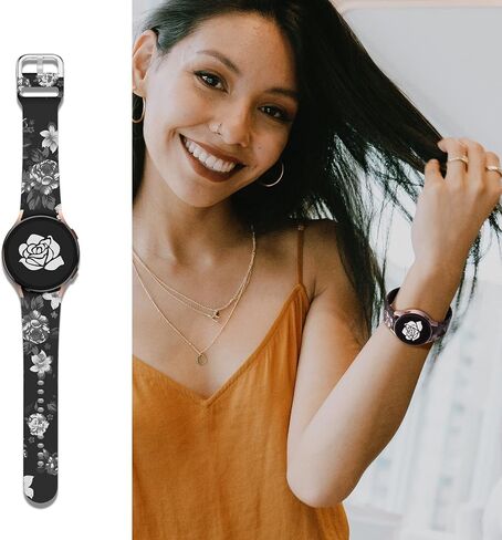 Arsfit Fancy Bands Compatible for Samsung Galaxy Watch 6/ Galaxy Watch 5 40mm 44mm 43mm 45mm 47mm / Galaxy Watch 4 40mm 44mm / Watch 4 Classic 42mm 46mm Band, Print Silicone Pattern Replacement Strap for Women Men Ladies Girls in Saudi Arabia