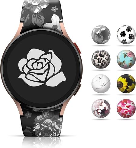 Arsfit Fancy Bands Compatible for Samsung Galaxy Watch 6/ Galaxy Watch 5 40mm 44mm 43mm 45mm 47mm / Galaxy Watch 4 40mm 44mm / Watch 4 Classic 42mm 46mm Band, Print Silicone Pattern Replacement Strap for Women Men Ladies Girls in Saudi Arabia