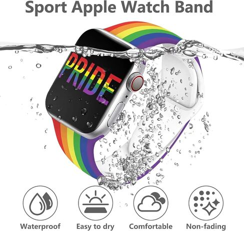 سوار ساعة Pride متوافق مع ساعة Apple 38 مم 40 مم 41 مم 42 مم 44 مم 45 مم أشرطة ساعة ذكية من السيليكون قابلة للاستبدال لسلسلة iWatch Series Ultra SE 9 8 7 6 5 4 3 2 1 in Kuwait