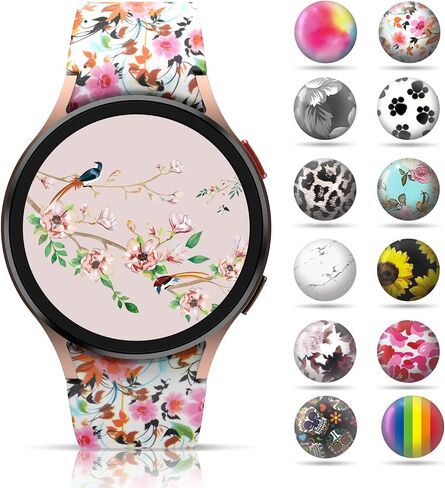 Arsfit Fancy Bands Compatible for Samsung Galaxy Watch 6/ Galaxy Watch 5 40mm 44mm 43mm 45mm 47mm / Galaxy Watch 4 40mm 44mm / Watch 4 Classic 42mm 46mm Band, Print Silicone Pattern Replacement Strap for Women Men Ladies Girls in Saudi Arabia