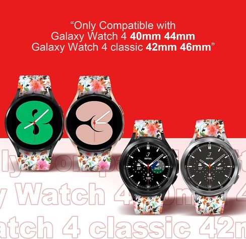 Arsfit Fancy Bands Compatible for Samsung Galaxy Watch 6/ Galaxy Watch 5 40mm 44mm 43mm 45mm 47mm / Galaxy Watch 4 40mm 44mm / Watch 4 Classic 42mm 46mm Band, Print Silicone Pattern Replacement Strap for Women Men Ladies Girls in Saudi Arabia