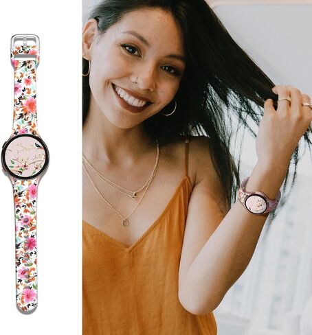 Arsfit Fancy Bands Compatible for Samsung Galaxy Watch 6/ Galaxy Watch 5 40mm 44mm 43mm 45mm 47mm / Galaxy Watch 4 40mm 44mm / Watch 4 Classic 42mm 46mm Band, Print Silicone Pattern Replacement Strap for Women Men Ladies Girls in Saudi Arabia