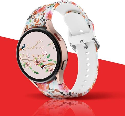 Arsfit Fancy Bands Compatible for Samsung Galaxy Watch 6/ Galaxy Watch 5 40mm 44mm 43mm 45mm 47mm / Galaxy Watch 4 40mm 44mm / Watch 4 Classic 42mm 46mm Band, Print Silicone Pattern Replacement Strap for Women Men Ladies Girls in Saudi Arabia
