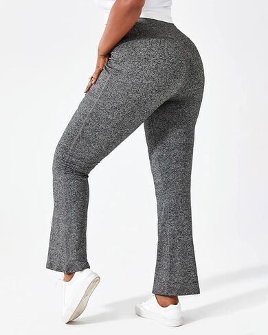 Honwenle Women's Plus Size Bootcut Yoga Pants with Pockets High Waisted Tummy Control Bootleg Flared Wide Leg Pants in Saudi Arabia