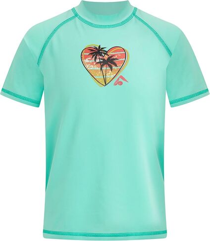 Girls' Standard Jade UPF 50+ Sun Protective Rashguard Swim Shirt, Julia Ice Green, 12 in Kuwait