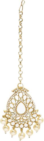 مجموعة حلق كوندان الزفاف الهندي التقليدي المطلي بالذهب ومجموعة ماانج تيكا للنساء (SJE_40) in Kuwait