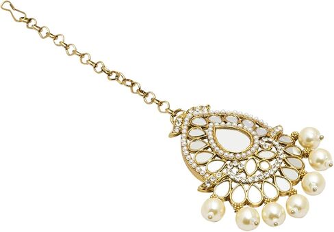 مجموعة حلق كوندان الزفاف الهندي التقليدي المطلي بالذهب ومجموعة ماانج تيكا للنساء (SJE_40) in Kuwait