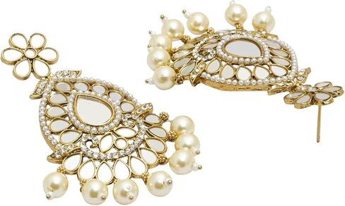 مجموعة حلق كوندان الزفاف الهندي التقليدي المطلي بالذهب ومجموعة ماانج تيكا للنساء (SJE_40) in Kuwait