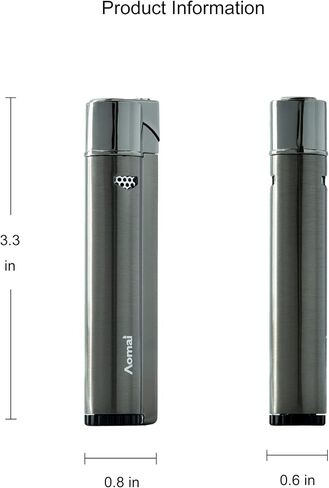2 Pack Butane Refillable Torch Lighter Fuel Window Viewable Portable Single Jet Flame Adjustable (No Gas) (Grey) in Saudi Arabia