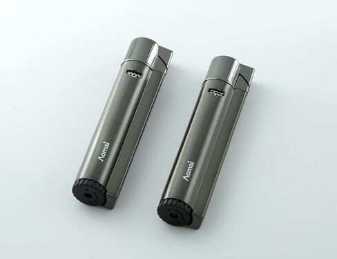 2 Pack Butane Refillable Torch Lighter Fuel Window Viewable Portable Single Jet Flame Adjustable (No Gas) (Grey) in Saudi Arabia