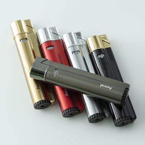 2 Pack Butane Refillable Torch Lighter Fuel Window Viewable Portable Single Jet Flame Adjustable (No Gas) (Grey) in Saudi Arabia