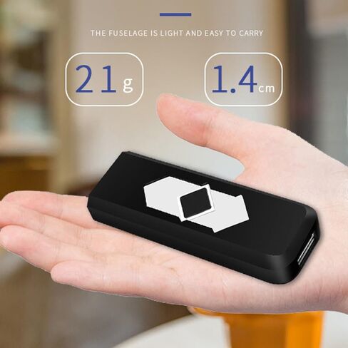 2 قطعة ولاعة إلكترونية صغيرة USB قابلة لإعادة الشحن ولاعة إشعال مقاومة للرياح عديمة اللهب خفيفة الوزن (أحمر) in Kuwait