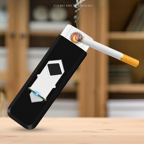 2 قطعة ولاعة إلكترونية صغيرة USB قابلة لإعادة الشحن ولاعة إشعال مقاومة للرياح عديمة اللهب خفيفة الوزن (أحمر) in Kuwait