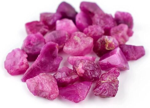 5pcs Genuine AA Raw Ruby Rough Slices Rock Gemstone, Chakra Healing Energy Birthstone Crystal for Jewelry Making Supplies, Gift for her, Wire Wrapping DIY Crafts, Wholesale Bulk Loose Gemstones in Saudi Arabia