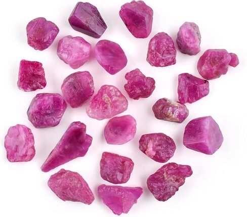 5pcs Genuine AA Raw Ruby Rough Slices Rock Gemstone, Chakra Healing Energy Birthstone Crystal for Jewelry Making Supplies, Gift for her, Wire Wrapping DIY Crafts, Wholesale Bulk Loose Gemstones in Saudi Arabia