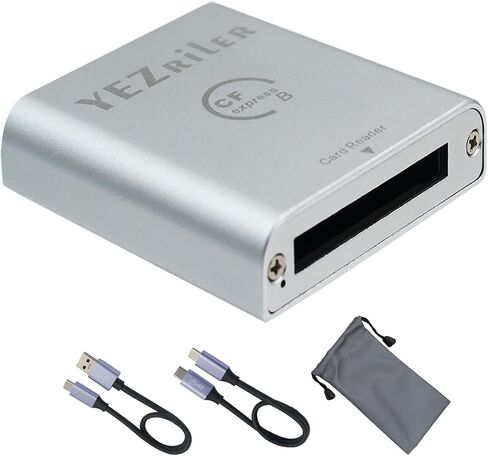 قارئ بطاقات CFexpress Type B، USB 3.1 Gen 2 10 جيجابت في الثانية من النوع C محول بطاقة ذاكرة CFexpress B مع كابل USB C إلى USB C/USB A، يدعم نظام Android/Windows/Mac OS/Linux in Kuwait