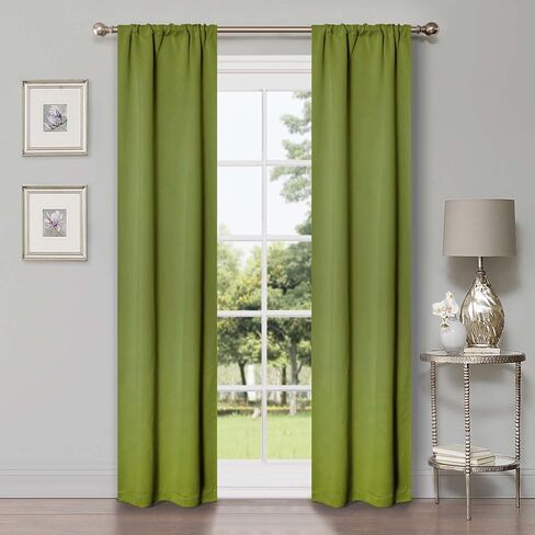 Superior Blackout Curtains, Room Darkening, Bedroom, Living Window Accents, Sun Blocking, Thermal, Classic Modern, Solid Collection, Set of 2 Panels, Rod Pocket, 26" x 63", Grey in Saudi Arabia