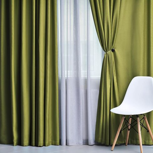 Superior Blackout Curtains, Room Darkening, Bedroom, Living Window Accents, Sun Blocking, Thermal, Classic Modern, Solid Collection, Set of 2 Panels, Rod Pocket, 26" x 63", Grey in Saudi Arabia