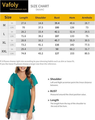 Women's V Neck Tunic Tops Dressy Casual Flutter Sleeve Tiered Chiffon Blouse in Saudi Arabia