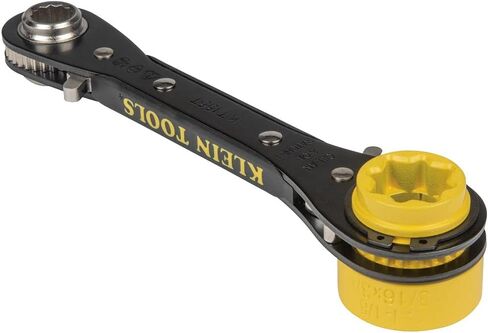 Klein Tools KT155T 6-In-1 Lineman's Ratcheting Wrench with Bolt Through Design and Bright Yellow Socket in Saudi Arabia