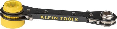 Klein Tools KT155T 6-In-1 Lineman's Ratcheting Wrench with Bolt Through Design and Bright Yellow Socket in Saudi Arabia