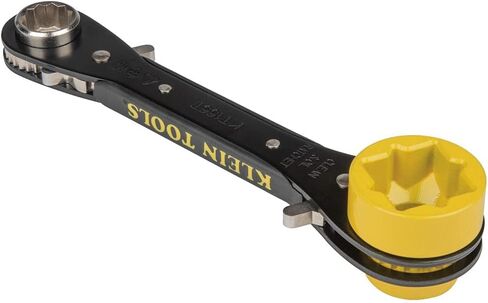 Klein Tools KT155T 6-In-1 Lineman's Ratcheting Wrench with Bolt Through Design and Bright Yellow Socket in Saudi Arabia