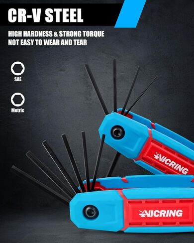 17PCS Folding Allen Wrench Set SAE and Metric Hex Key Set Allen Wrenches Sets 2Pack Portable Hex for Basic Home Repair in Saudi Arabia