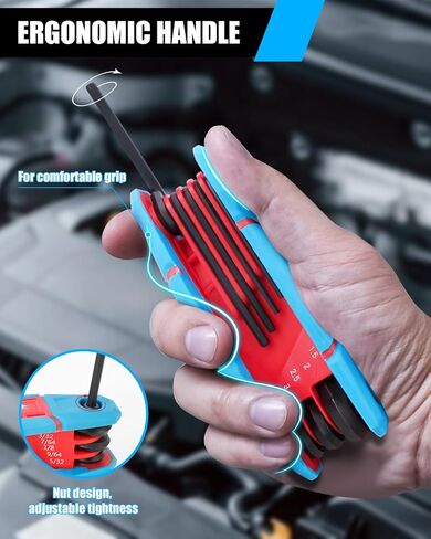 17PCS Folding Allen Wrench Set SAE and Metric Hex Key Set Allen Wrenches Sets 2Pack Portable Hex for Basic Home Repair in Saudi Arabia
