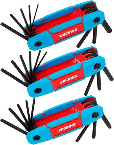 17PCS Folding Allen Wrench Set SAE and Metric Hex Key Set Allen Wrenches Sets 2Pack Portable Hex for Basic Home Repair in Saudi Arabia