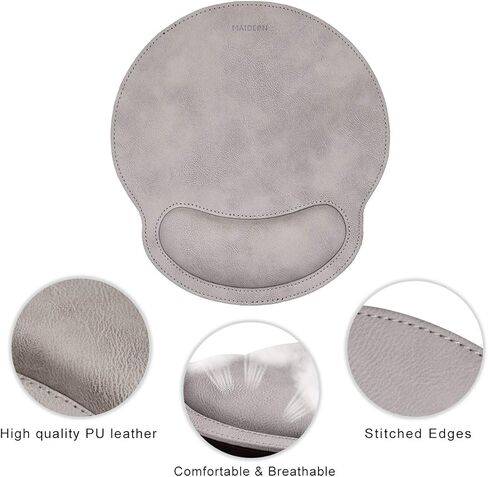 Keyboard Wrist Rest and Mouse Wrist Rest Pad PU Leather, Memory Foam Set for Computer/Laptop/Mac, Durable & Comfortable & Lightweight for Easy Typing & Pain Relief - Grey in Kuwait