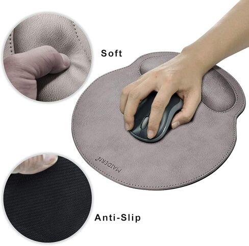 Keyboard Wrist Rest and Mouse Wrist Rest Pad PU Leather, Memory Foam Set for Computer/Laptop/Mac, Durable & Comfortable & Lightweight for Easy Typing & Pain Relief - Grey in Kuwait